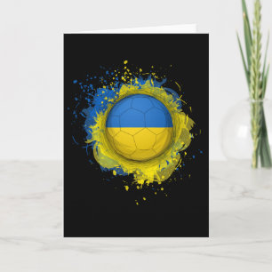 Tarjeta Orgulloso Patrimonio Ucrania Bandera Fútbol Ll 