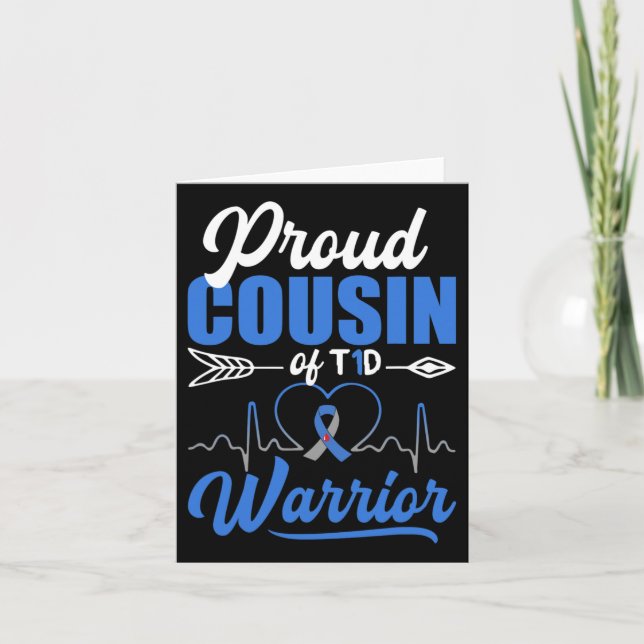 Tarjeta Orgulloso Primo De Guerrero De T1d Diabetes Sensib (Anverso)