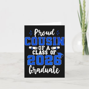 Tarjeta Orgulloso primo de un graduado de la clase de 2026