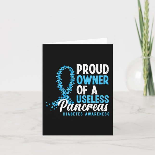 Tarjeta Orgulloso Propietario De Una Diabetes Divertida De (Anverso)