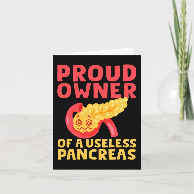 Tarjeta Orgulloso Propietario De Una Inútil Diabetes Pancr (Anverso)