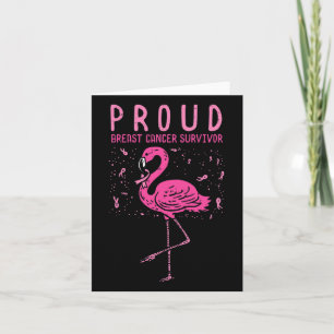 Tarjeta Orgulloso sobreviviente Flamingo Cáncer de Mama Ro