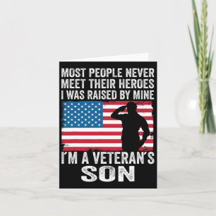 Tarjeta Orgulloso Veterano Americano Hijo Día de los Veter