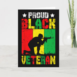Tarjeta Orgulloso Veterano Negro Melanina Historia Afroame