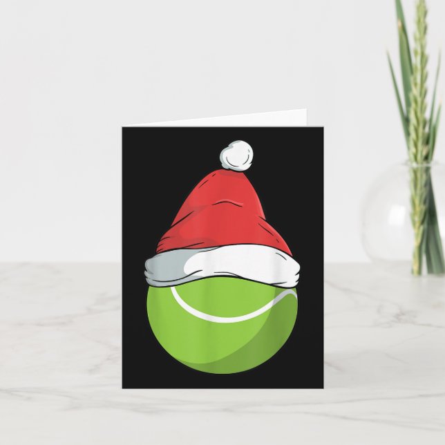 Tarjeta Orgullosos Navidades de tenis en Santa Hat destroz (Anverso)