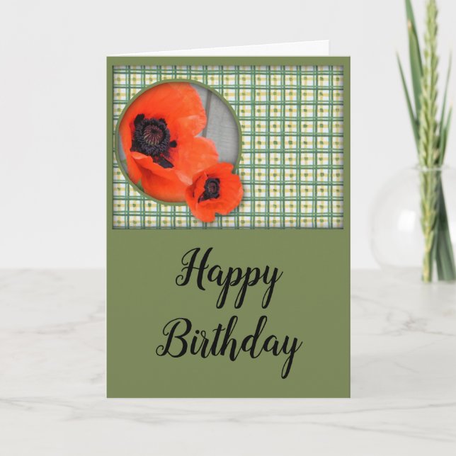 Tarjeta Oriental Poppies Birday Card (Anverso)