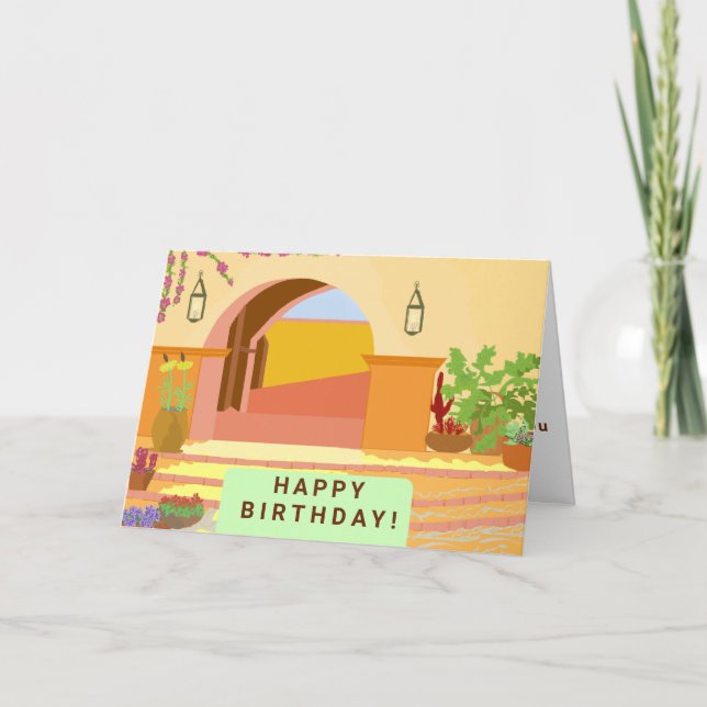Tarjeta Original Caribbean Digital Art on Birthday Card (Anverso)