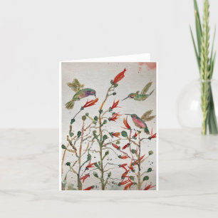 Tarjeta original de Hummingbird Art on Blank