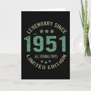 Tarjeta Original Desde 1951 Leyenda Vintage Regalo de Cump