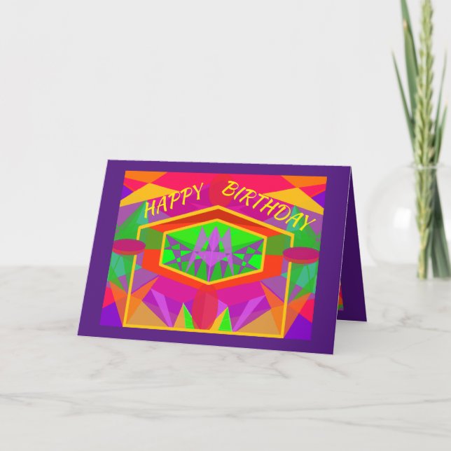 Tarjeta Original Digital Blazing Art Birthday Card (Anverso)