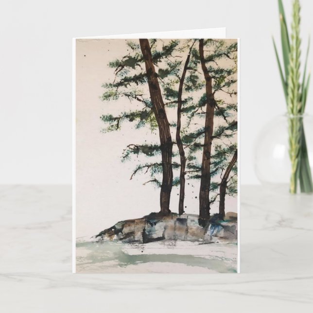 Tarjeta Original Pine Tree Art on Blank Card (Anverso)