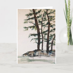 Tarjeta Original Pine Tree Art on Blank Card