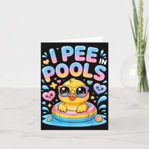 Tarjeta Orino en piscinas divertido sarcástico pato lindo 