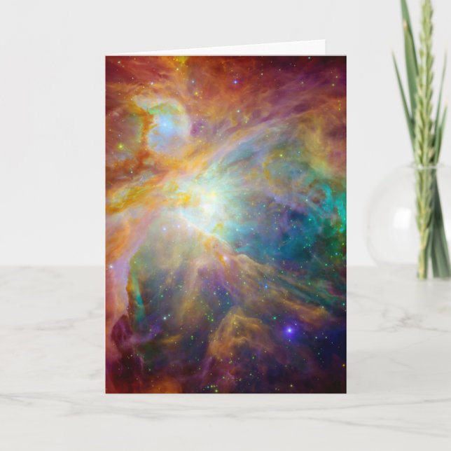 Tarjeta Orion Nebula Hubble Spitzer Space (Anverso)