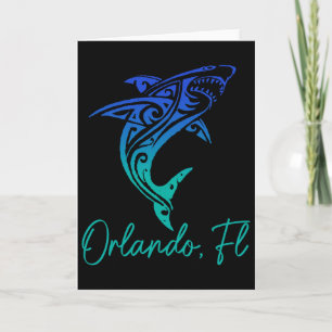 Tarjeta Orlando Fl Tiburón Scu Buceo Surfista Surf Florida