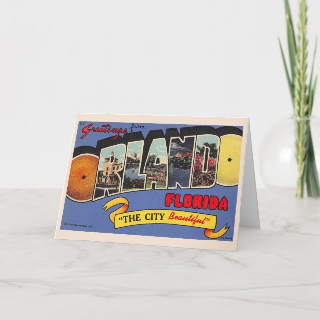 Tarjeta Orlando Florida Antiguo (Anverso)