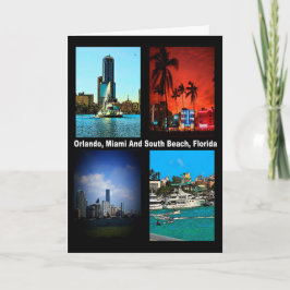 Tarjeta Orlando Miami South Beach Florida Collage Birday