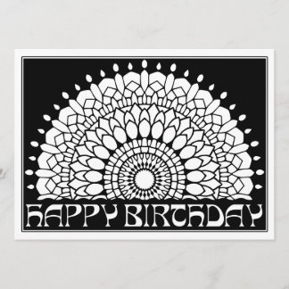 Tarjeta OrnaMENTAL Feliz cumpleaños Mandala color tu propi