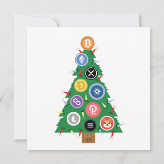 Tarjeta Ornamento criptodivisa de árbol de Navidad criptog