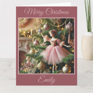 Tarjeta Ornamento de árbol de navidad de Ballerina victori