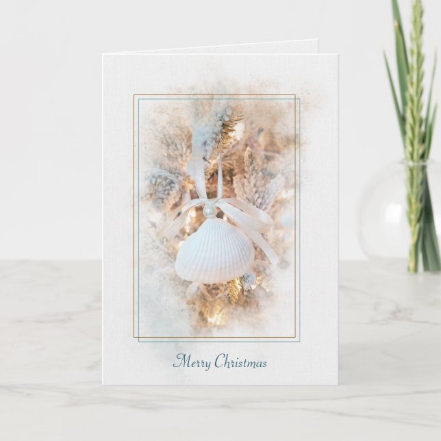 Tarjeta Ornamento de conchas marinas para navidades (Anverso)