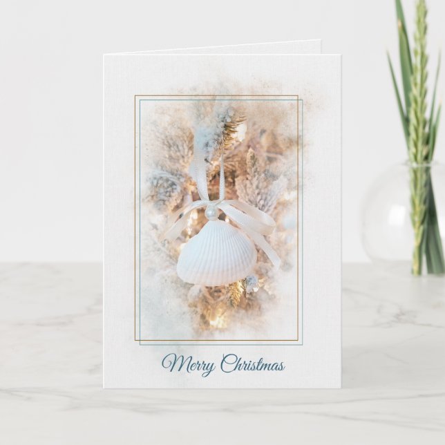 Tarjeta Ornamento de conchas marinas para navidades (Anverso)
