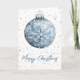 Tarjeta Ornamento de copos de nieve de Navidades blancos a