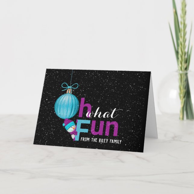 Tarjeta Ornamento de Navidad de la familia (Anverso)