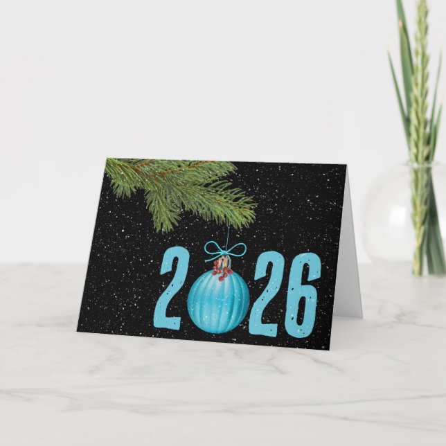 Tarjeta Ornamento De navidades 2025 Con Copos De Nieve (Anverso)