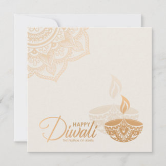 Tarjeta Ornamento mínimo de oro Rosa Feliz Diwali
