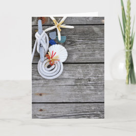 Tarjeta Ornamento náutico en el muelle