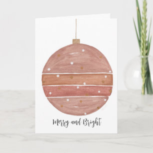 Tarjeta Ornamento navideño de oro Rosa