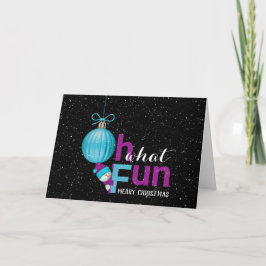 Tarjeta Ornamento navideño en copos de nieve