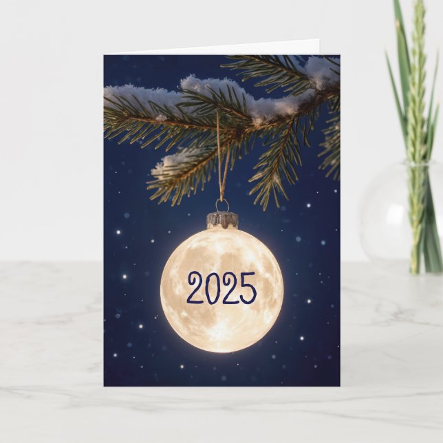 Tarjeta Ornamento navideño Full Moon 2025 (Anverso)