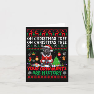 Tarjeta Ornamentos de árbol de navidad son historia suéter