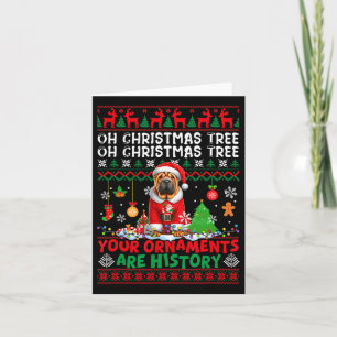 Tarjeta Ornamentos de árbol de navidad son historia suéter