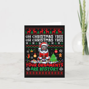 Tarjeta Ornamentos de árbol de navidad son historia suéter