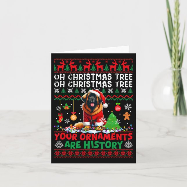 Tarjeta Ornamentos de árbol de navidad son historia suéter (Anverso)