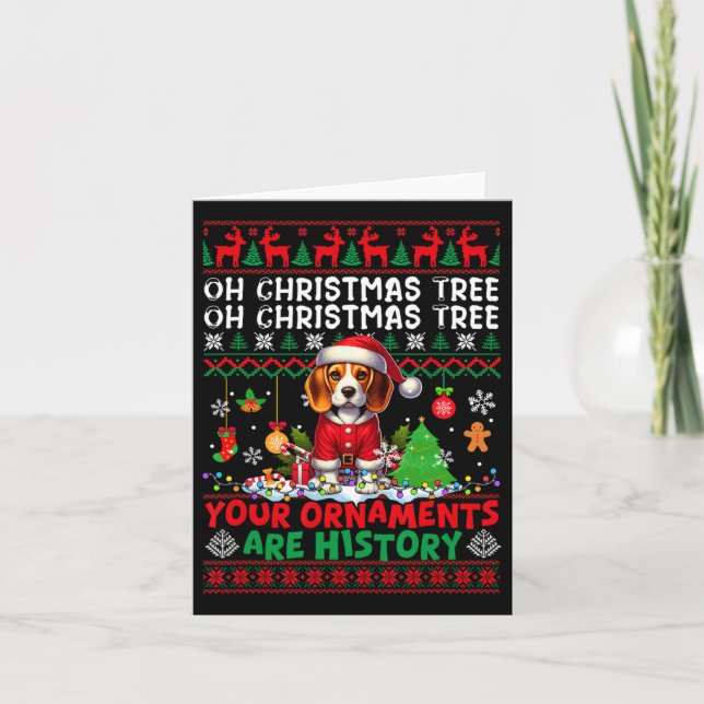 Tarjeta Ornamentos de árbol de navidad son historia Sweate (Anverso)