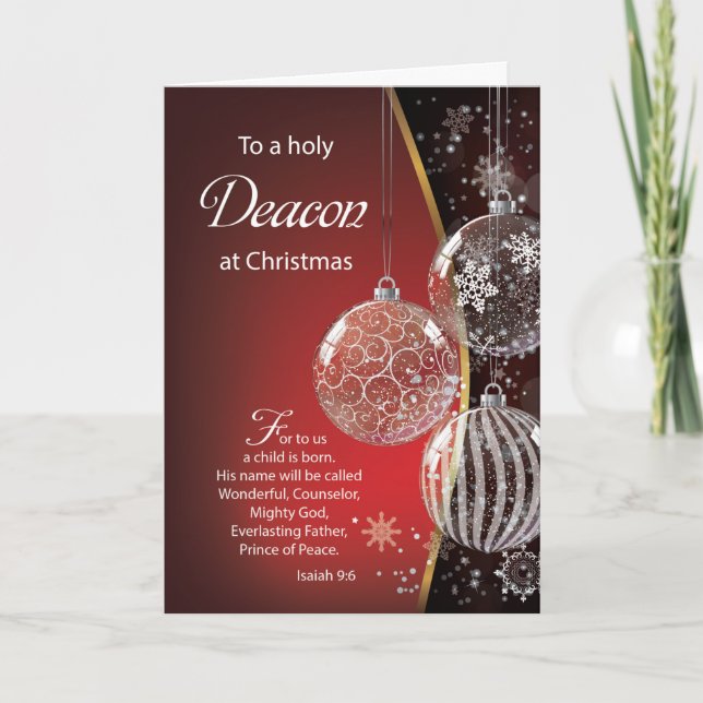 Tarjeta Ornamentos de citas de la Biblia de Navidades Deac (Anverso)