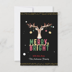 Tarjeta Ornamentos de Navidad Brillantes y Brillantes