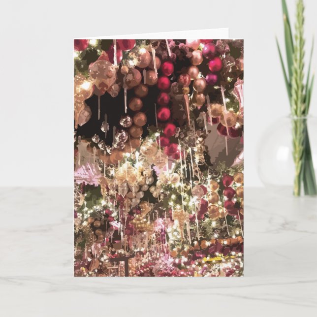 Tarjeta Ornamentos de Navidad Elegantes (Anverso)