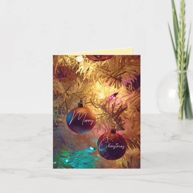 Tarjeta Ornamentos de Navidad - Feliz Navidad (Anverso)
