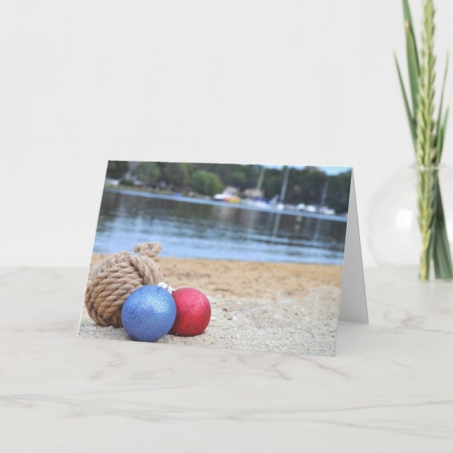 Tarjeta Ornamentos en la playa (Anverso)