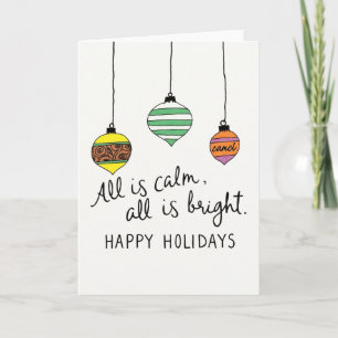 Tarjeta Ornamentos navideños dibujados a mano Todo es una 