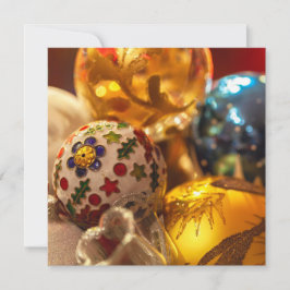 Tarjeta Ornamentos navideños festivos