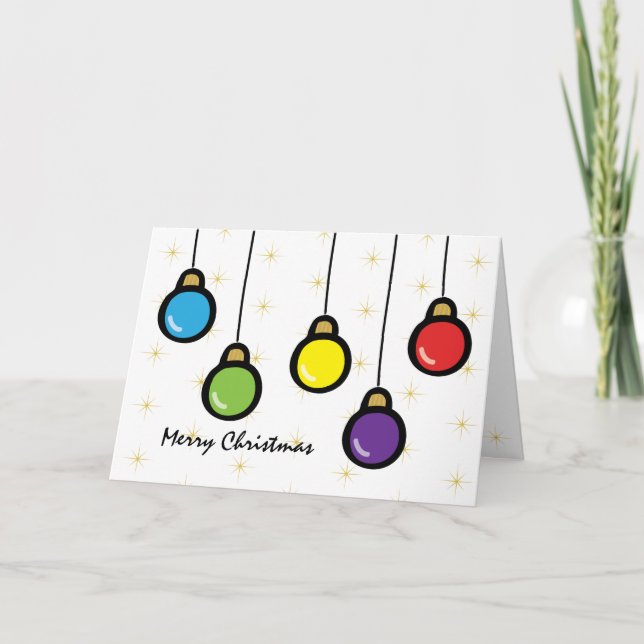 Tarjeta Ornamentos personalizados de Navidad Cute Merry (Anverso)