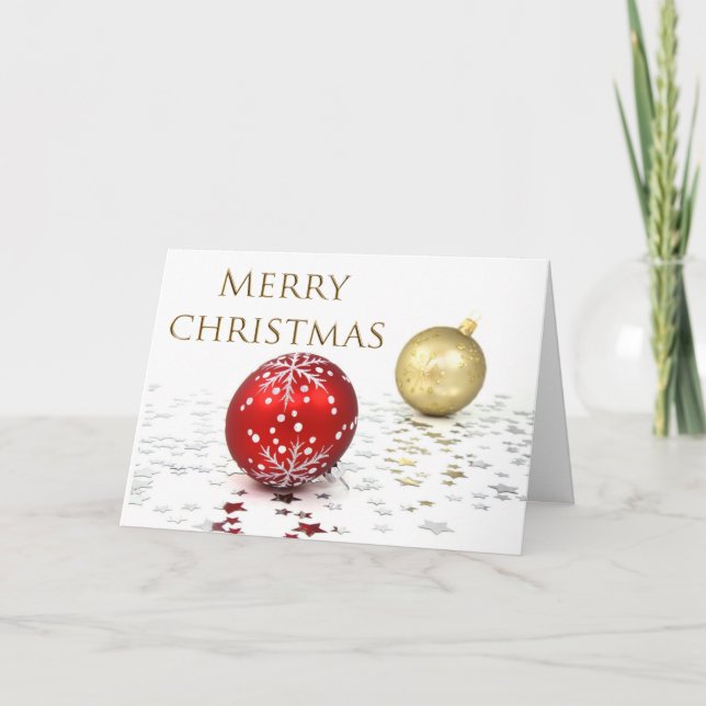 Tarjeta Ornamentos rojos y dorados (Anverso)