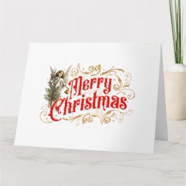 Tarjeta Ornate Angel-Merry Christmas-Retro
