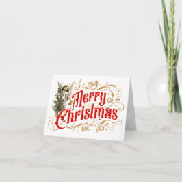 Tarjeta Ornate Angel-Merry Christmas-Retro